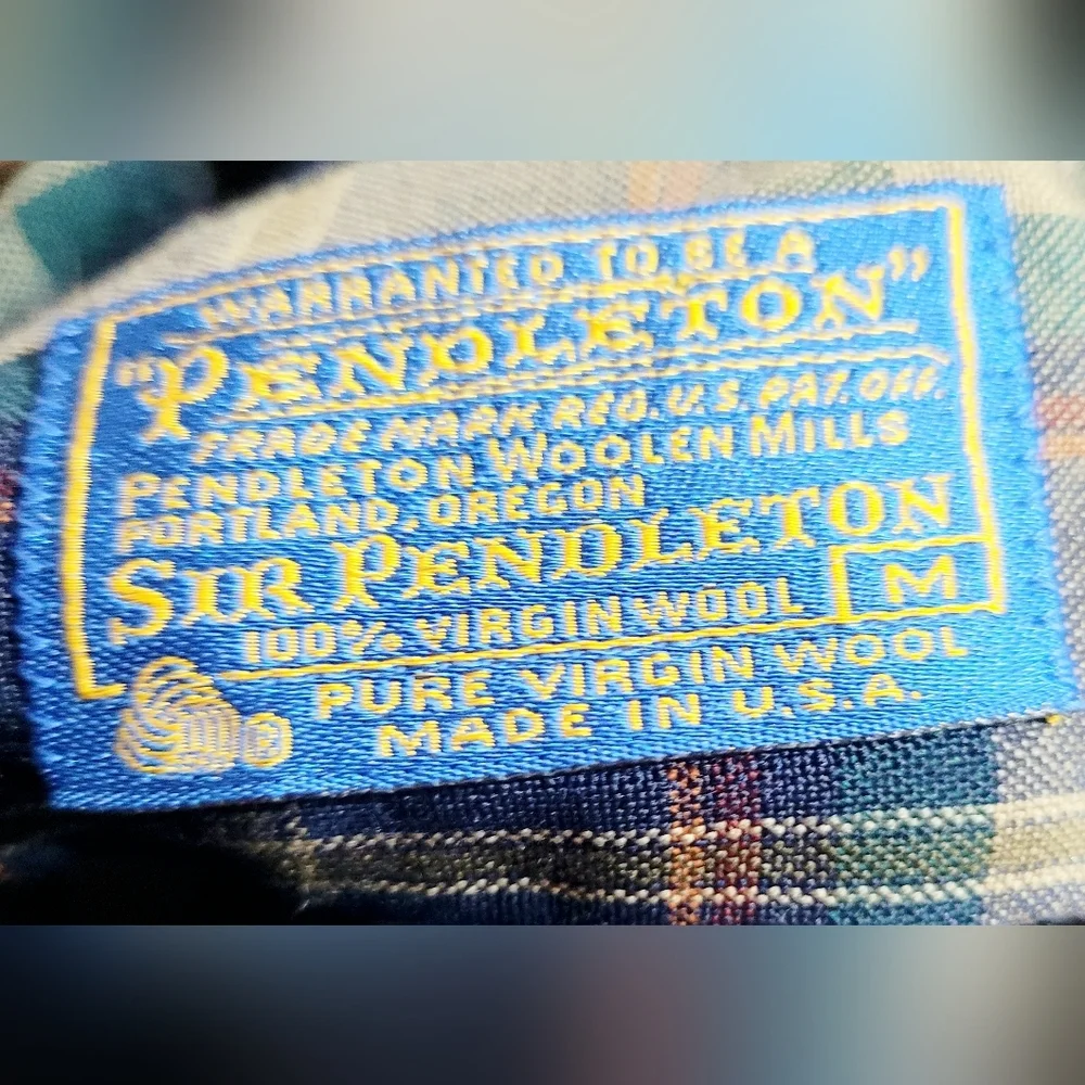 Vintage Pendleton Plaid Flannel Shirt 100% Virgin Wool *Made In USA* mens Size M - Picture 5 of 14